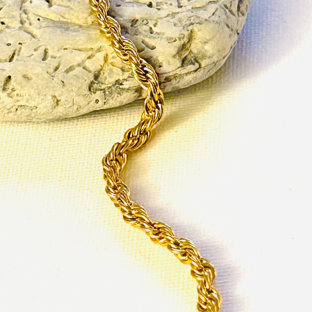 Gold rope chain stainless steel 29” length, width 4 mm - Picture 5 of 7